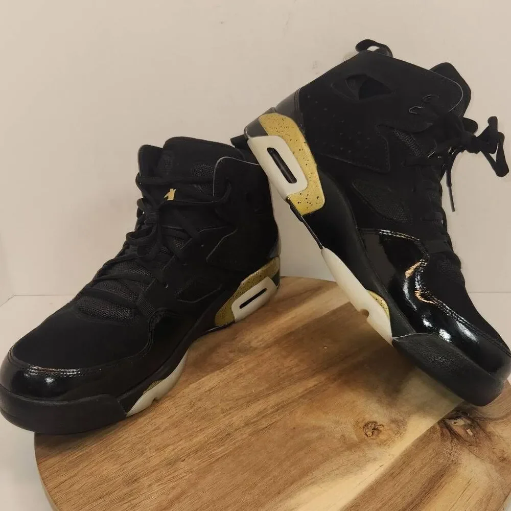 Air Jordan Flight Club 91 Black Metallic Gold Men's Size 11 - Picture 7 of 10